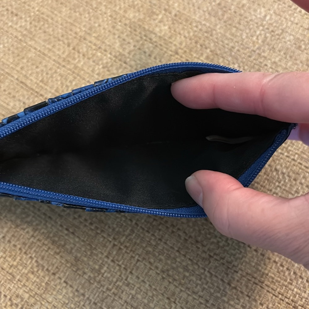 Brahmin Blue and Black Croc Embossed Wallet - Picture 3 of 3